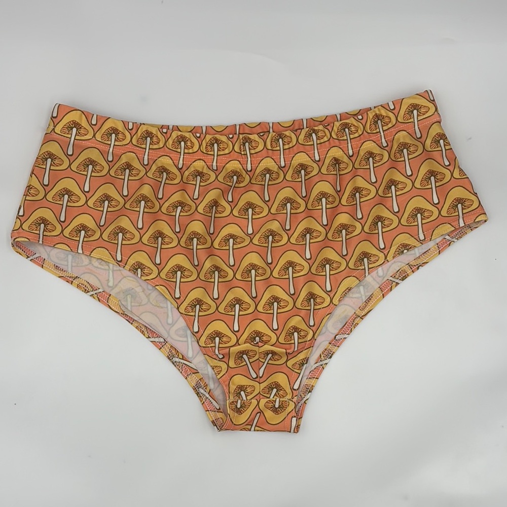 Mamie Ruth Patterned Speedo Bottoms in Mushroom Print